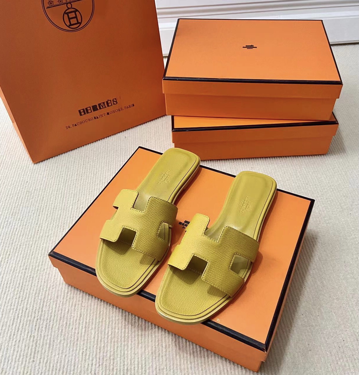 에르메스 올수공 오란 슬리퍼 샌들 앱송 80